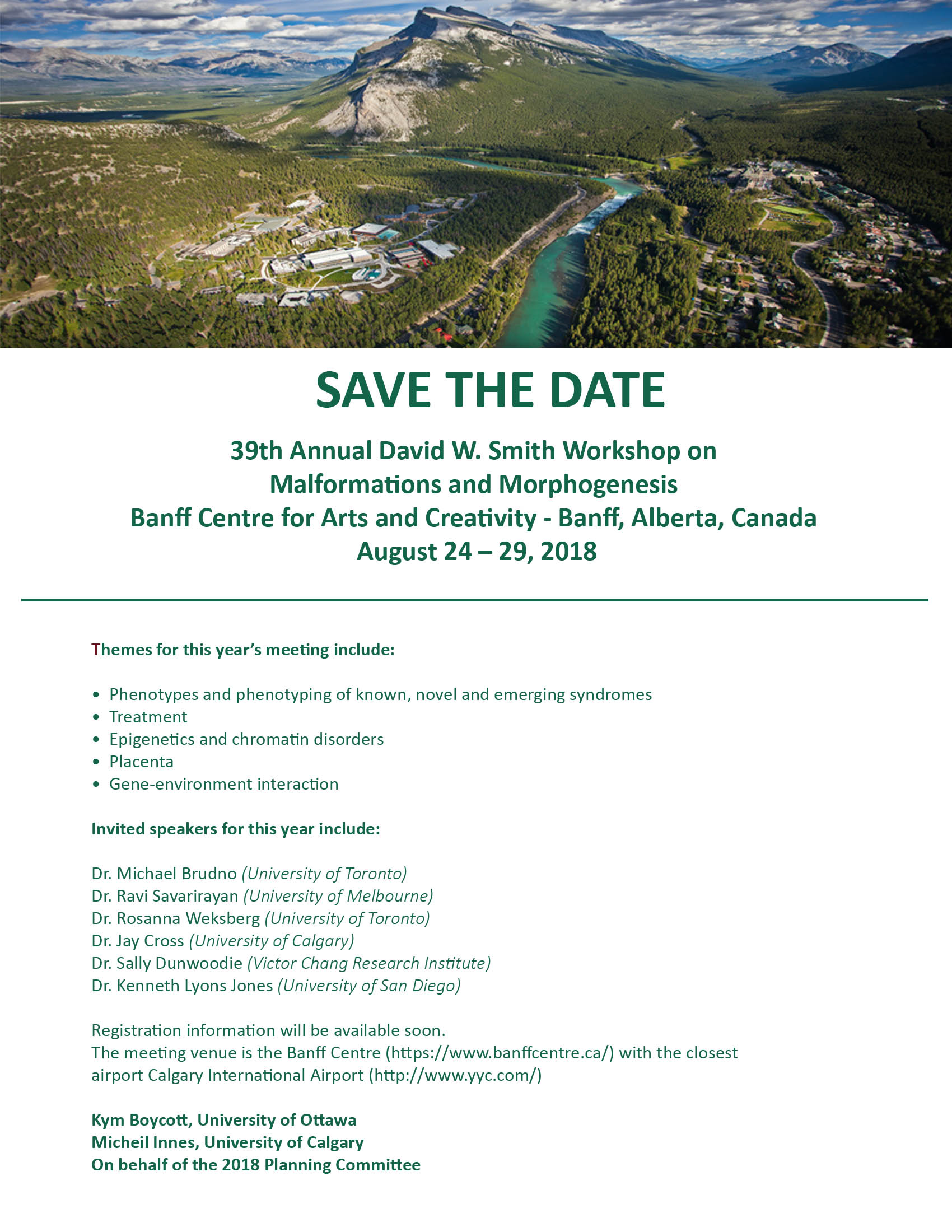 39th Annual David W. Smith Workshop on Malformations and Morphogenesis Banner